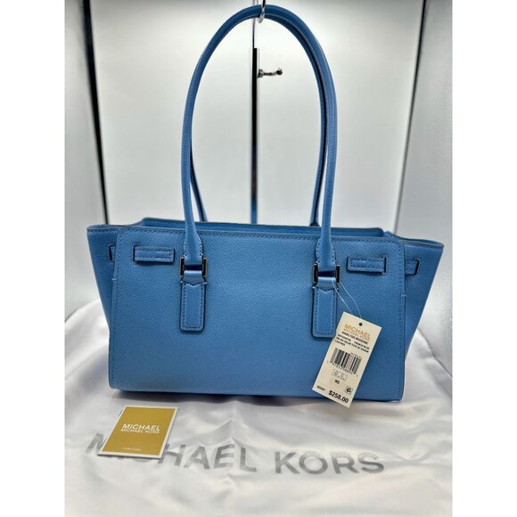 Michael Kors French Blue Hamilton Moderne Small East West Satchel Shoulder Tote - Picture 3 of 16